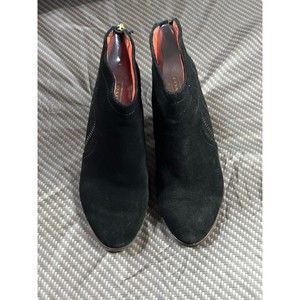 COACH Honey Womens Black Suede Leather High Heel Ankle Booties